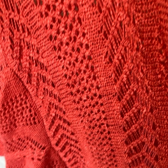 Takeout: Red Open Knit Sweater- M - Picture 11 of 12